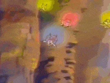 a cartoon drawing of a girl in a pink dress flying through the air