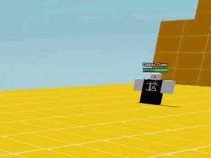 a yellow object is laying on a yellow surface with a blue sky in the background