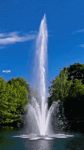 a picture of a fountain with the name maryda on the bottom