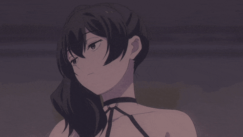a girl with a choker around her neck is looking at the camera