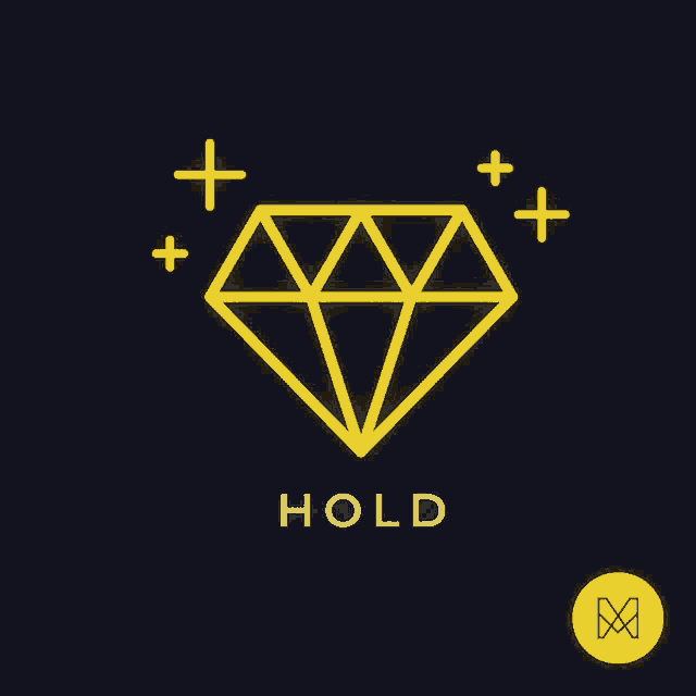 a black background with a yellow diamond and the words hold