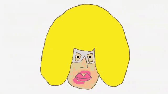 a drawing of an ice cream cone a woman 's face and a hot dog