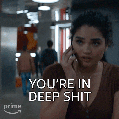 Youre In Deep Shit Elaine GIF - Youre In Deep Shit Elaine Brittany Ogrady GIFs