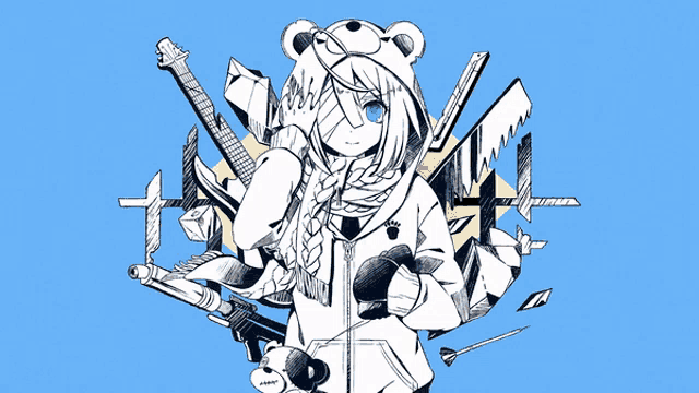 a drawing of a girl with a teddy bear on her head and the words hate it behind her