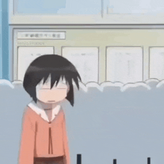 a cartoon of a girl with blood dripping from her eyes .