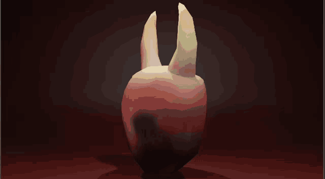 a painting of a rabbit with horns on it