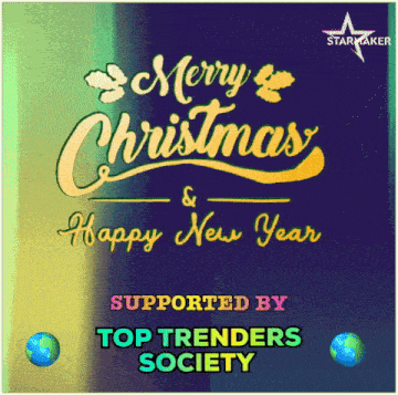 a poster that says merry christmas and happy new year is supported by top trenders society