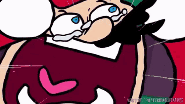 a cartoon of a man with a beard and mustache making a funny face