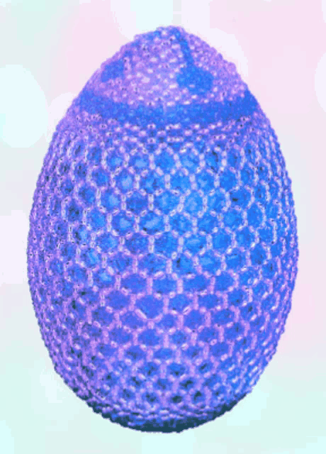 a blue and purple ball with a geometric pattern
