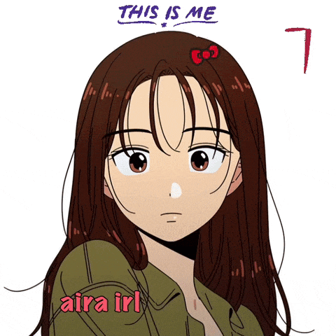 a drawing of a girl with the words this is me aira irl below her