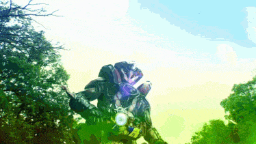 a painting of a robot with a purple light on his chest