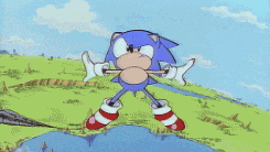 a cartoon of sonic the hedgehog looking angry