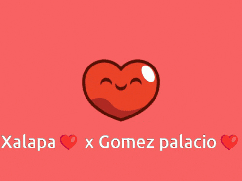 a red heart with a smiling face and the words " alapa x gomez palacio "