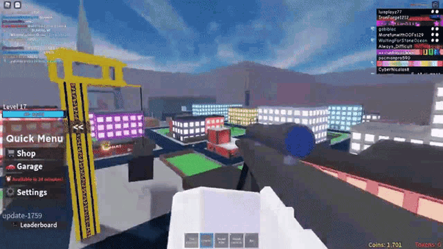 a person is holding a gun in a video game and the quick menu is visible