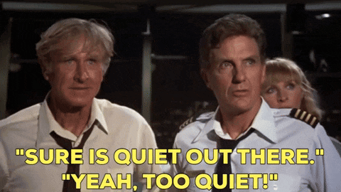 a man in a tie says sure is quiet out there