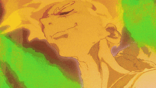 a close up of a person 's face and neck with a yellow background