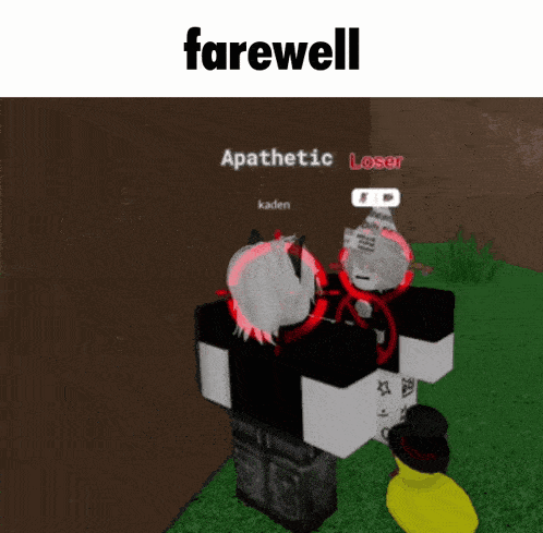 a screenshot of a video game with the words farewell
