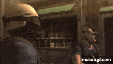 a blurred image of a person walking down a street with the words make a gif.com below them