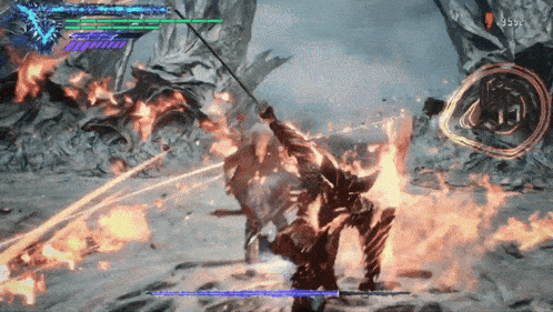 a video game is being played with a score of 0592