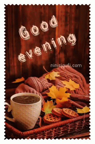 Good Evening Coffee GIF - Good Evening Coffee Autumn GIFs