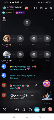 a screenshot of a video chat app with a person called permanent