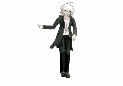 nagato from danganronpa is dancing on a white background in a 3d model .