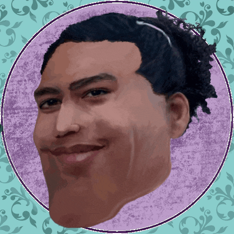 a drawing of a man 's head with a ponytail