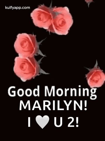 good morning marilyn ! i love you 2 ! roses on a black background