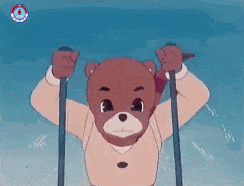 Clever Raccoon Dog North Korean Cartoon GIF - Clever Raccoon Dog North Korean Cartoon Skiing GIFs