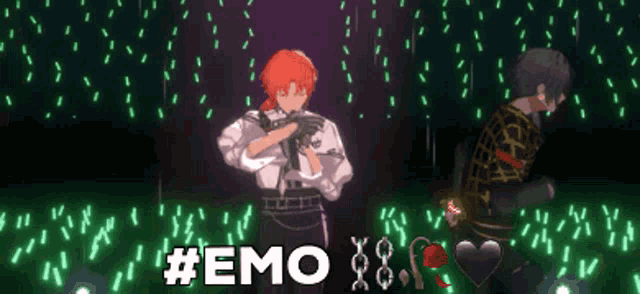 a pixel art of a person with the hashtag #emo