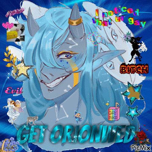 a picture of a cartoon character with the words get oronwed