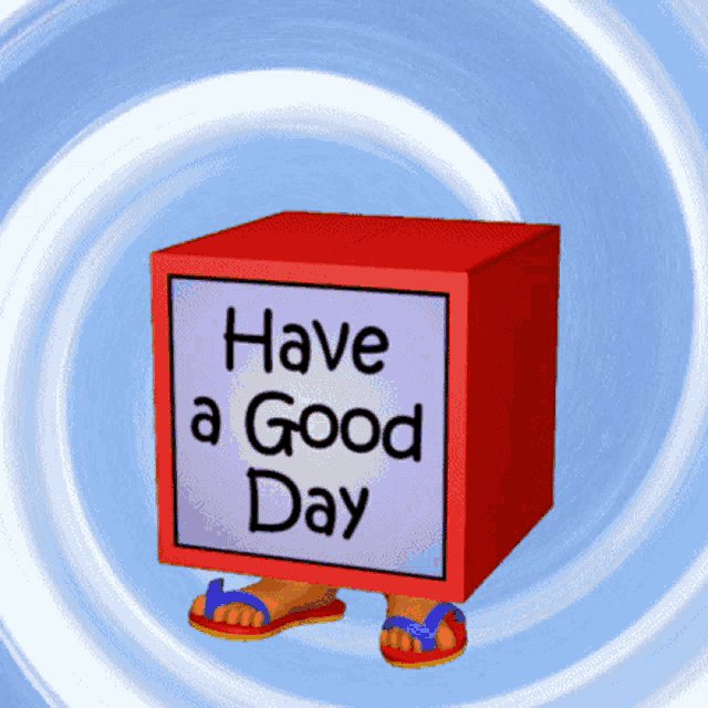 a red box that says have a good day on the front