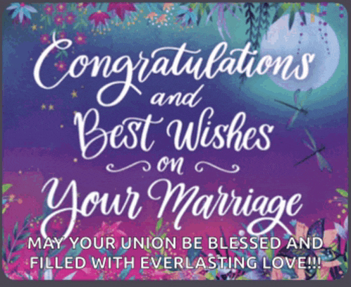 congratulations and best wishes on your marriage