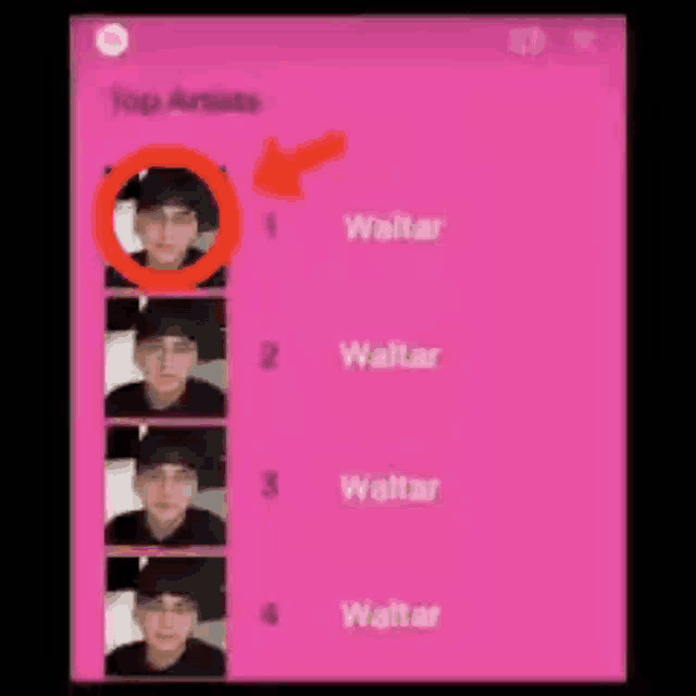 a phone screen shows a list of top artists