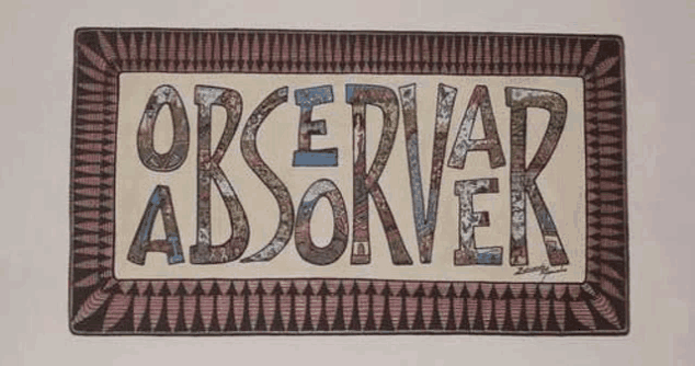 a drawing of the word observar addover with a border