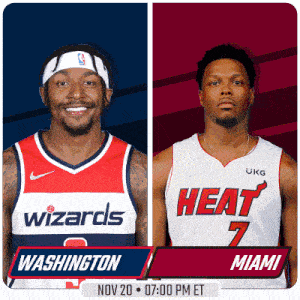 a washington wizards player and a heat player are shown on a poster