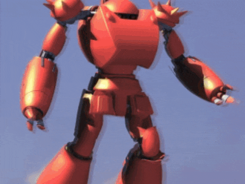 a robot with a blue sky in the background