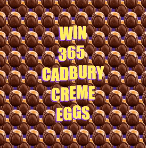 cadbury creme eggs are lined up in a row