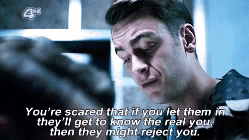 a man is saying that he is scared if you let them in