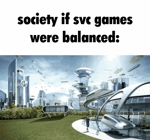 a futuristic city with the words society if svc games were balanced below it
