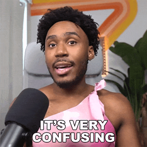 a man wearing a pink dress says it 's very confusing