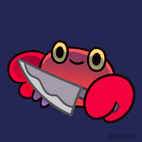 Licking Knife Crabby Crab GIF