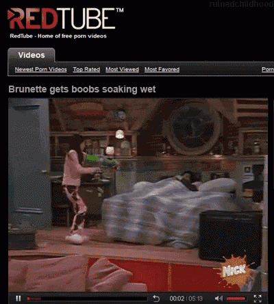 brunette gets boobs soaking wet is the title of the video on redtube