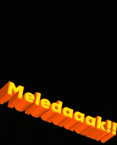 a cartoon explosion with the words meledaak in yellow