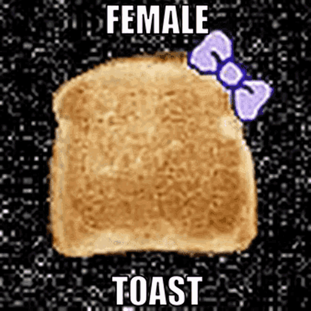 a slice of female toast with a purple bow .