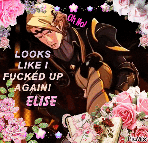 a picture of a man with the words looks like i fucked up again