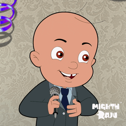 a group of cartoon characters are standing in front of balloons and the words happy guru on the top