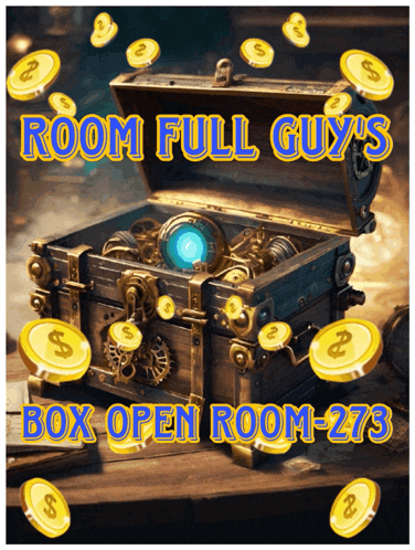 a poster that says room full guys box open room-273
