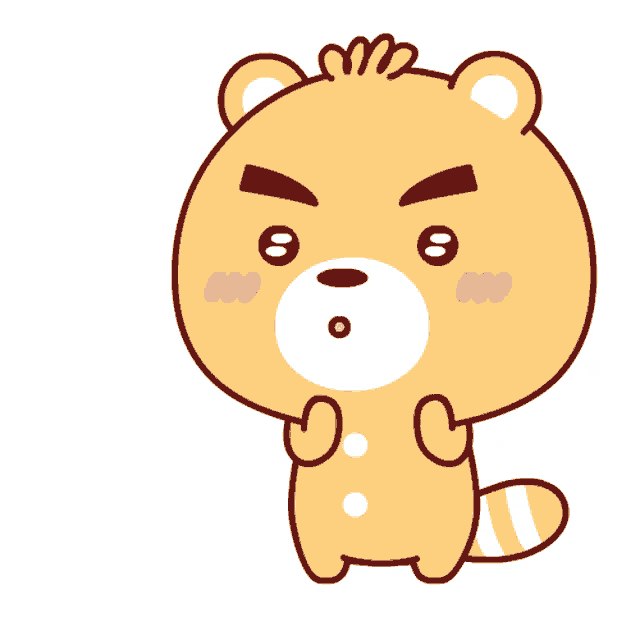 a cartoon illustration of a bear with a surprised look on his face