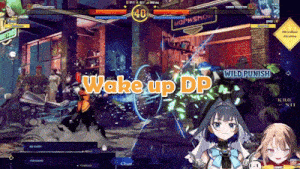 a screenshot of a video game with the words wake up dp